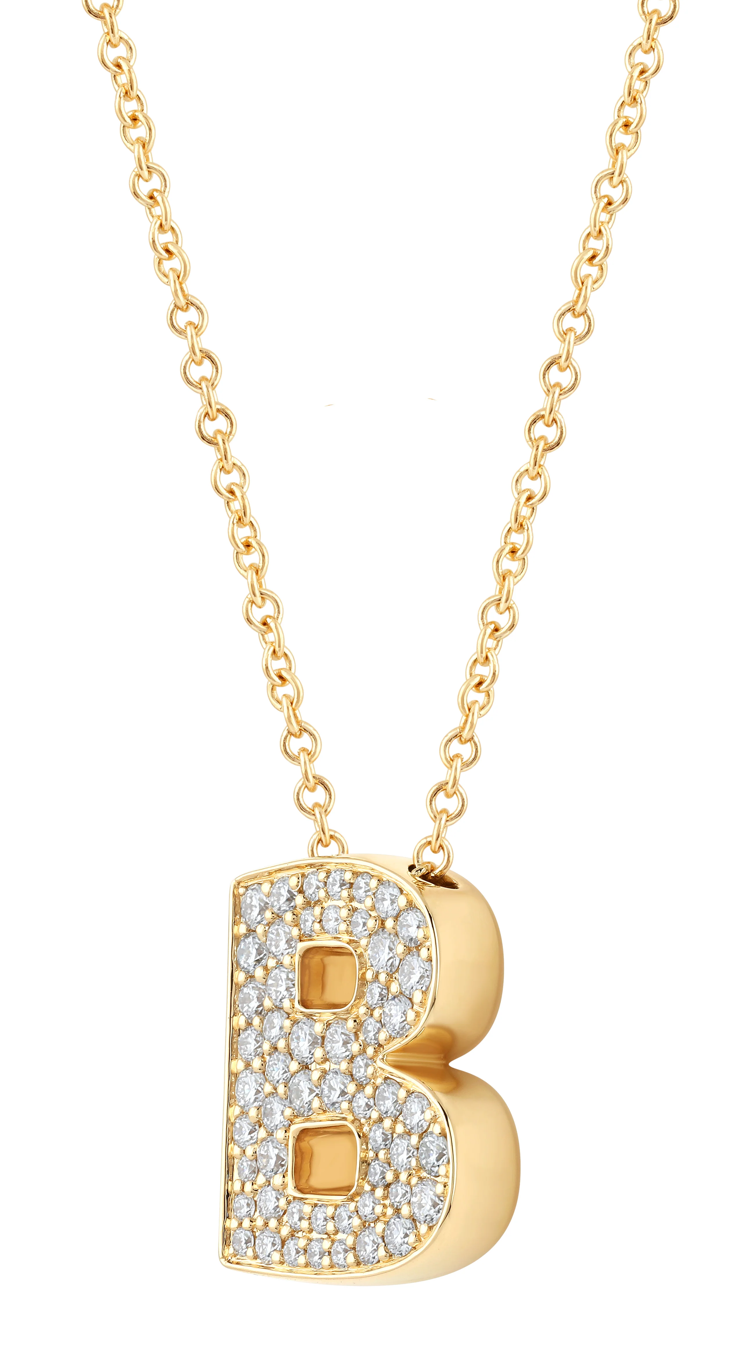 14K Gold Lab Grown Diamond Initial Necklace - Image 2