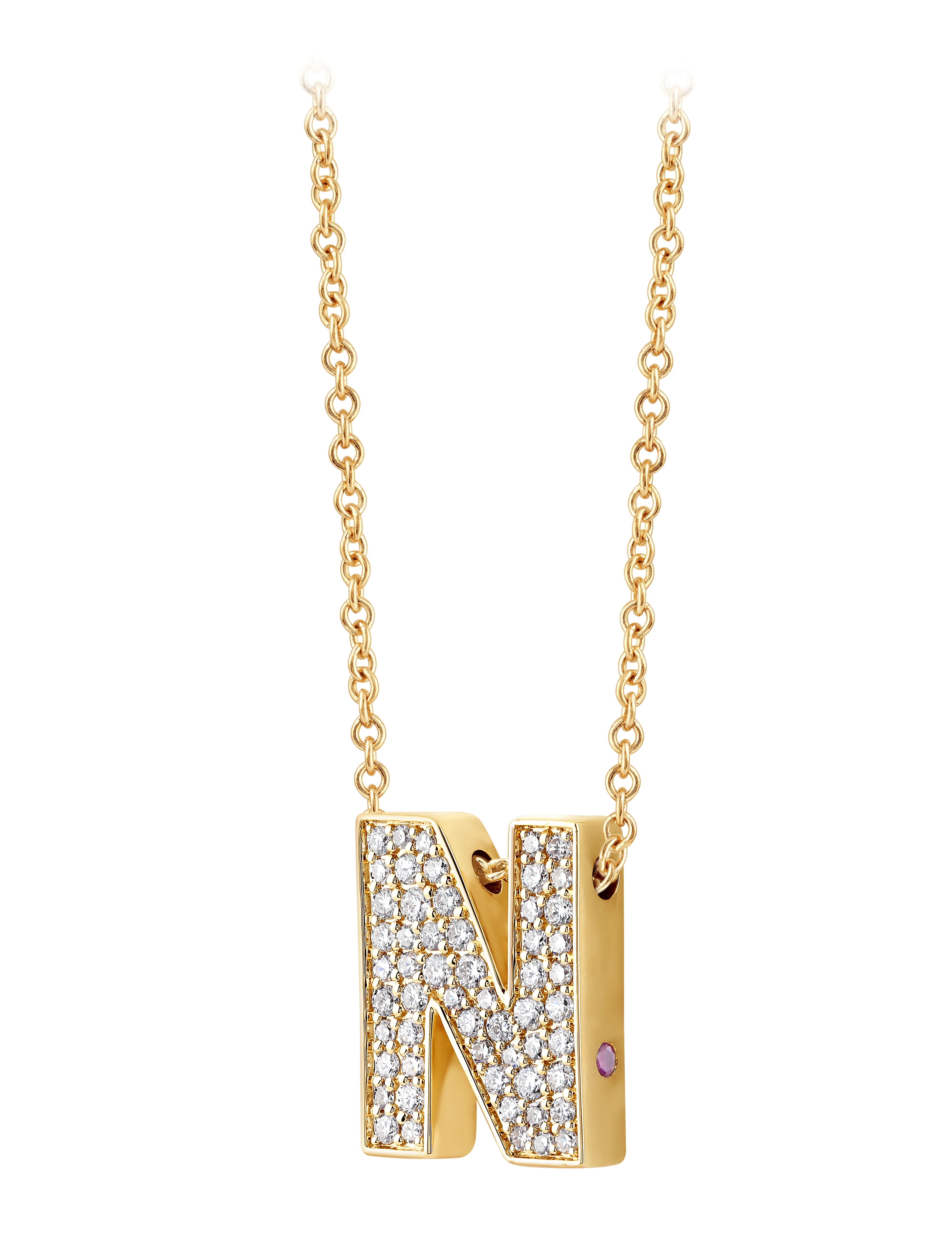 14K Gold Lab Grown Diamond Initial Necklace - Image 22