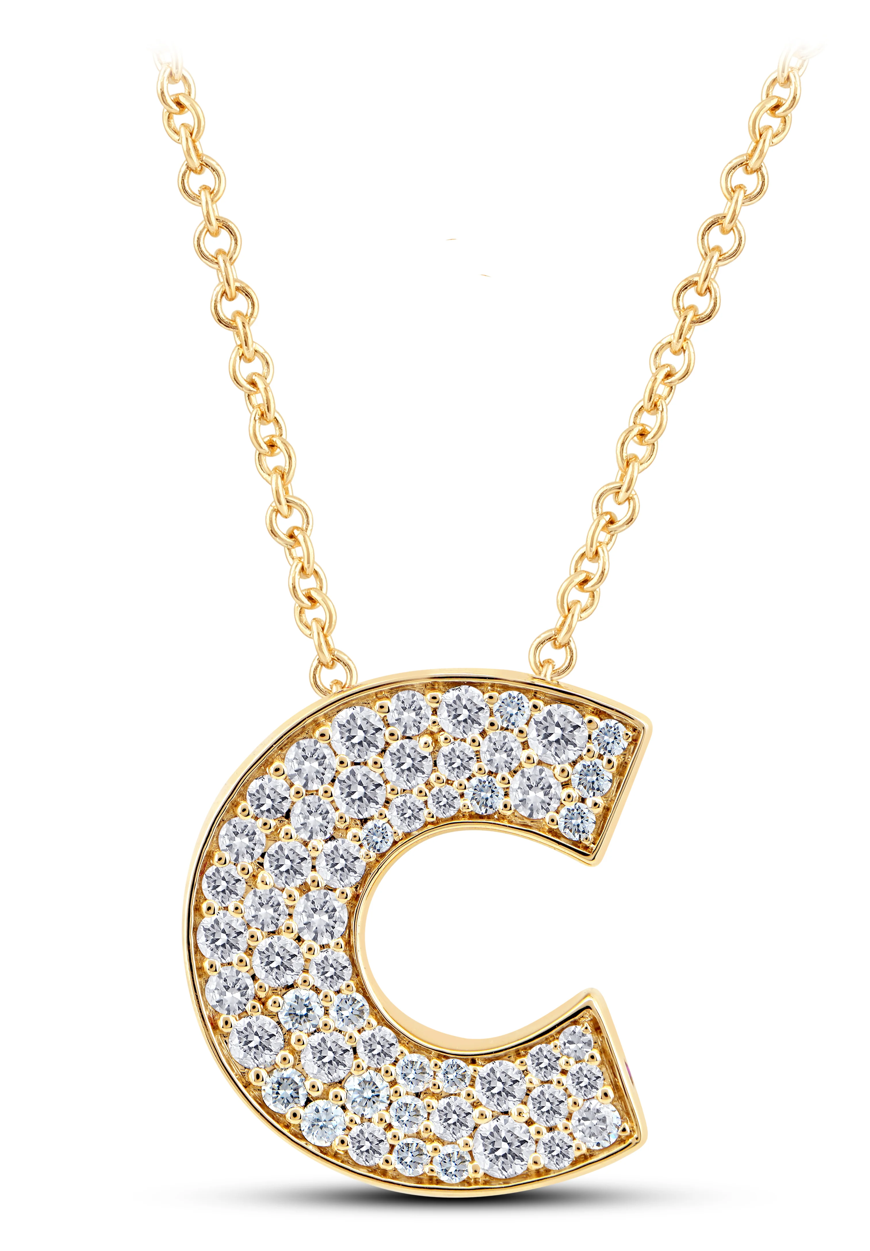 14K Gold Lab Grown Diamond Initial Necklace - Image 3