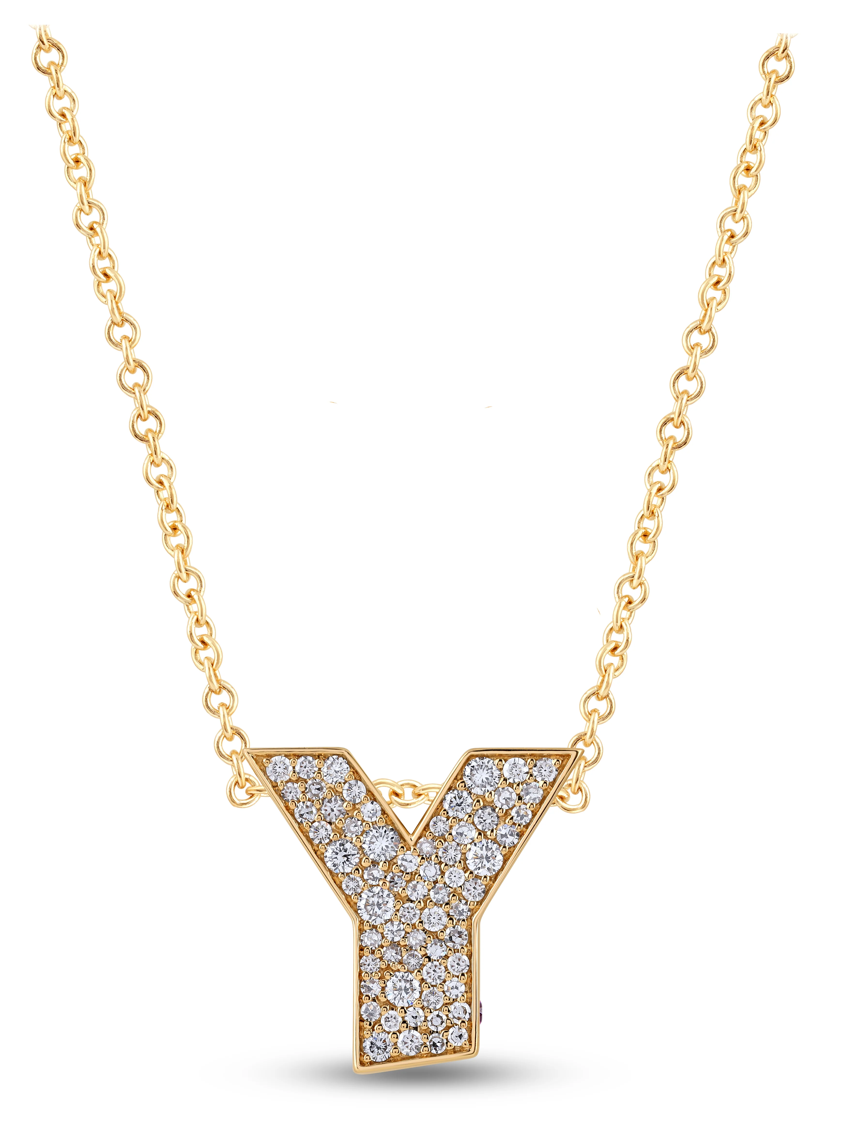 14K Gold Lab Grown Diamond Initial Necklace - Image 40