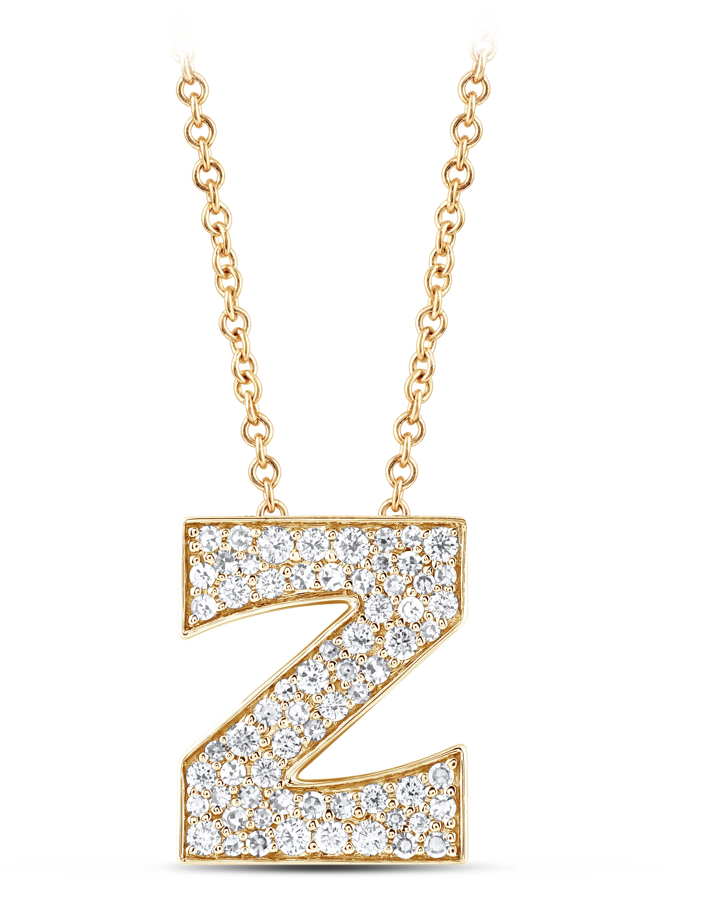 14K Gold Lab Grown Diamond Initial Necklace - Image 49