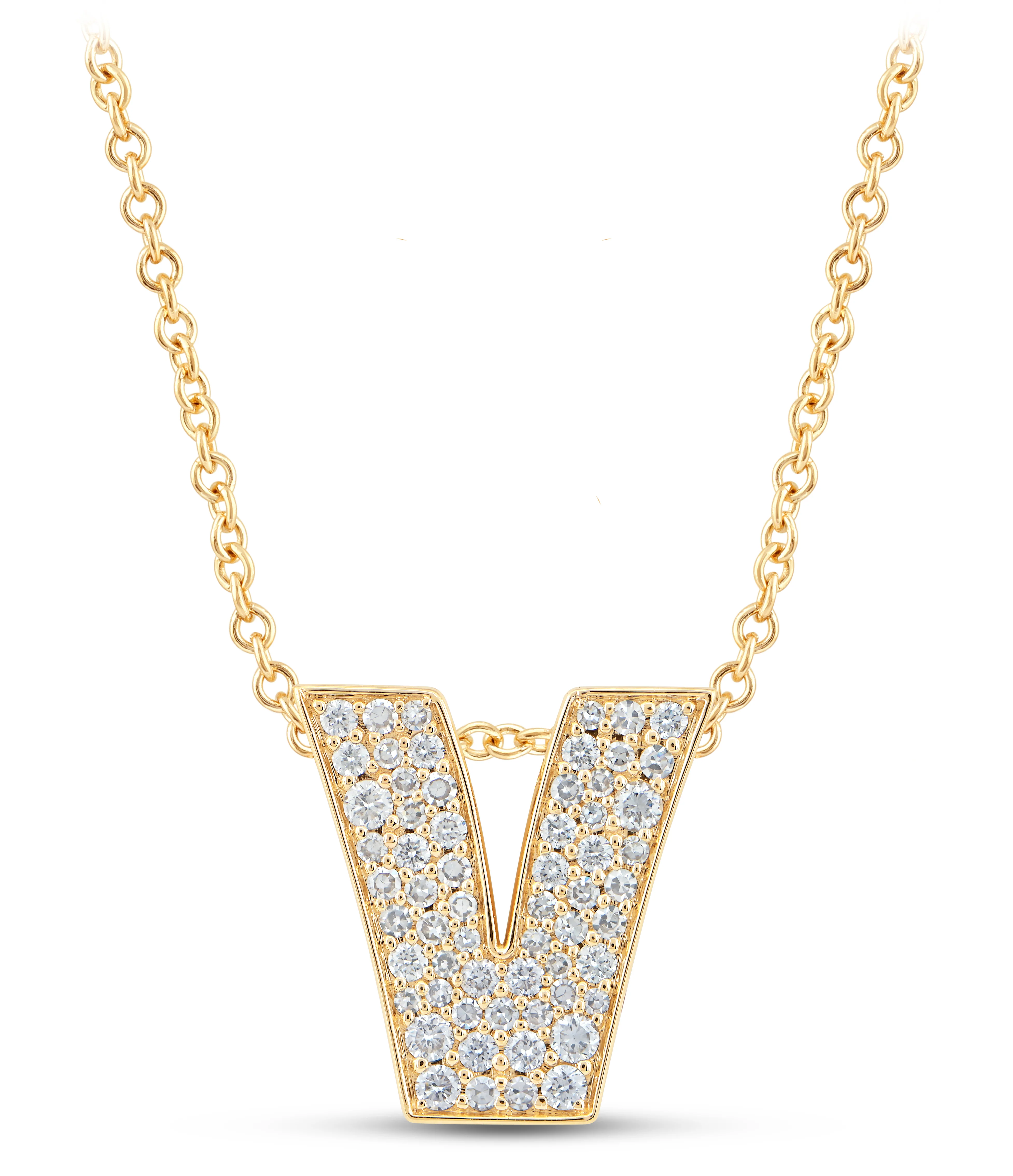 14K Gold Lab Grown Diamond Initial Necklace - Image 51