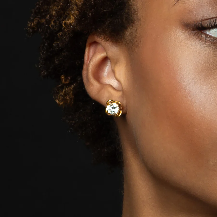 14K Gold & 3 TCW Lab-Grown Diamond Earrings with Removable Ear Jacket - Image 3