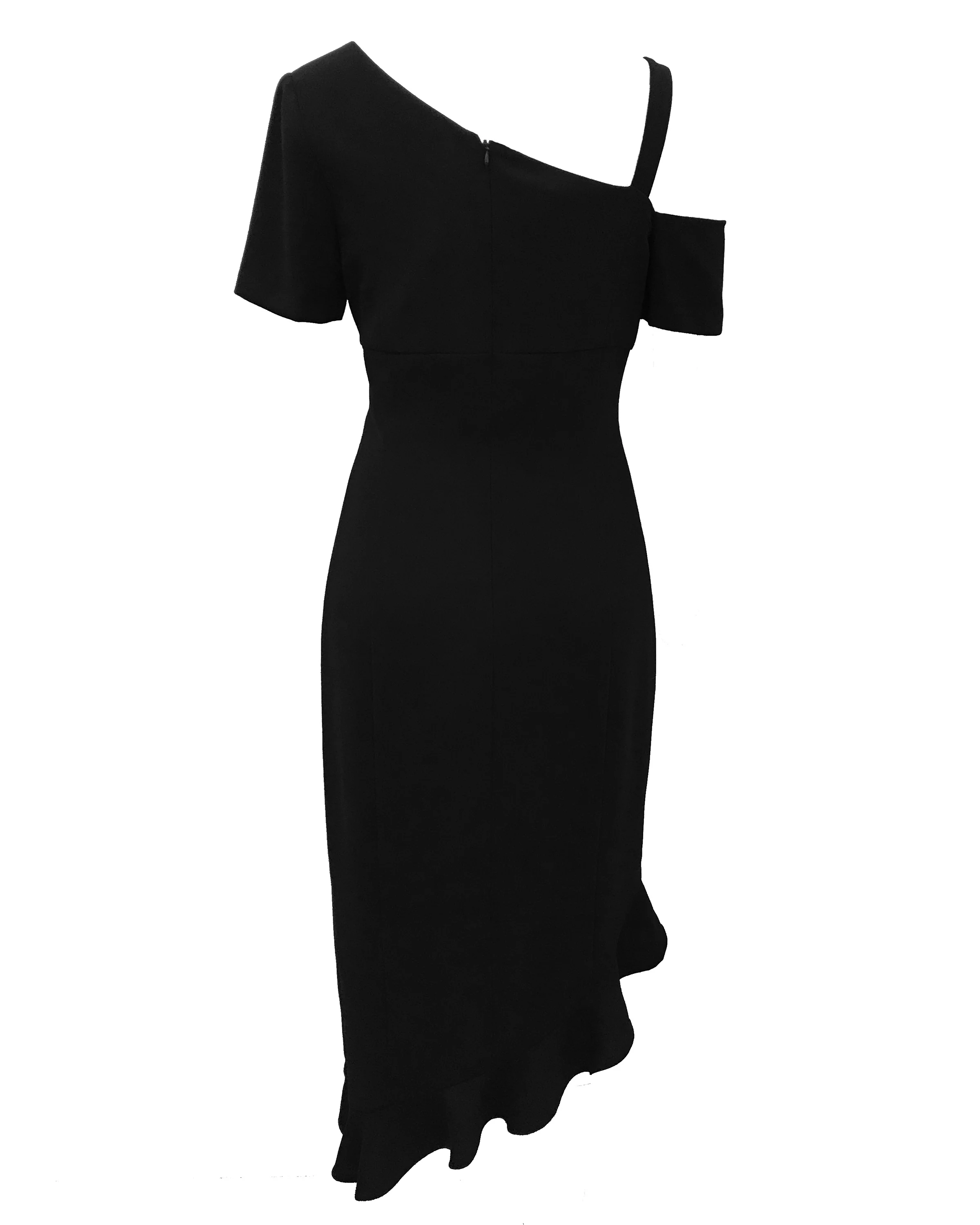 Asymmetric Dress with Floral Detail - Image 4