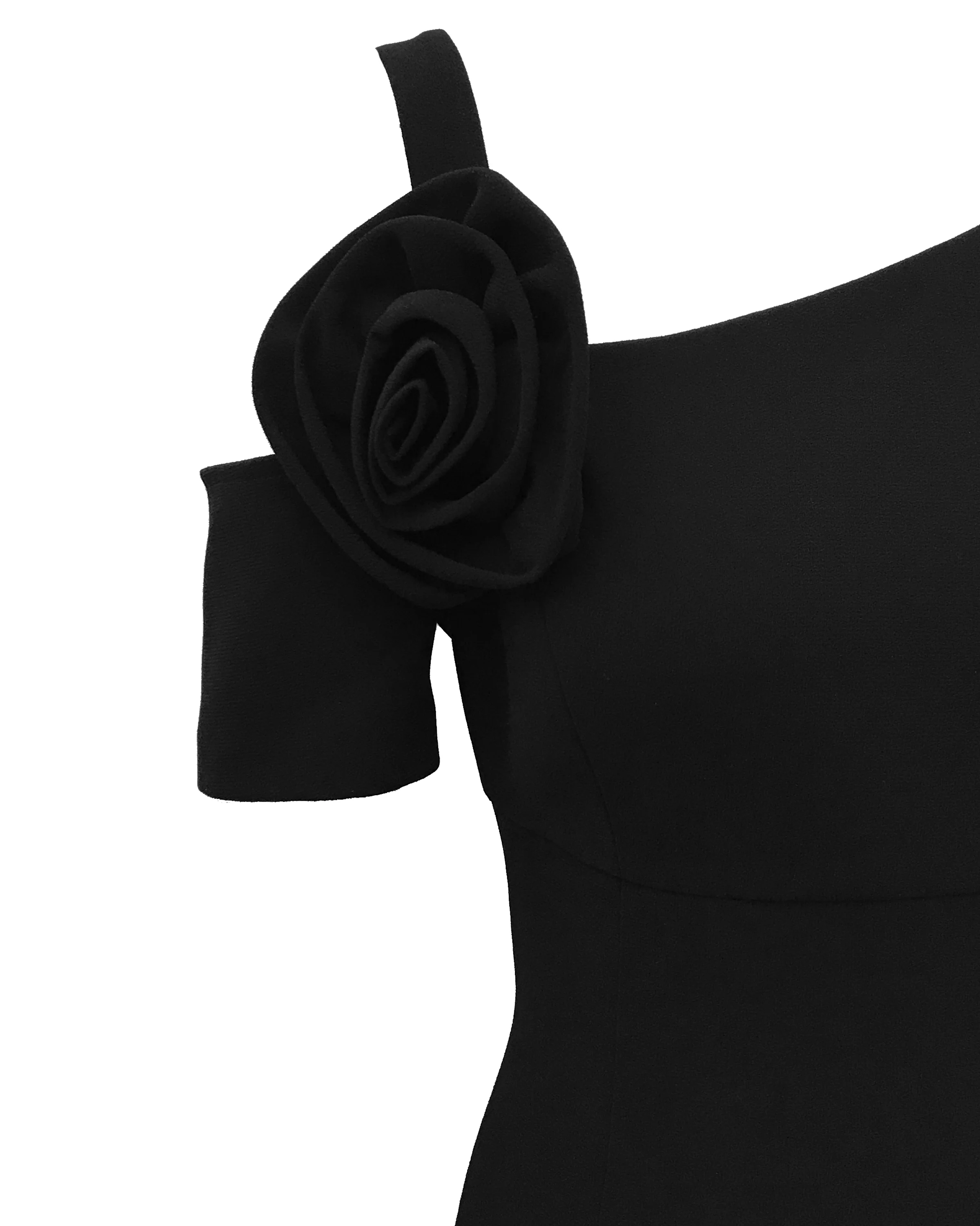 Asymmetric Dress with Floral Detail - Image 5
