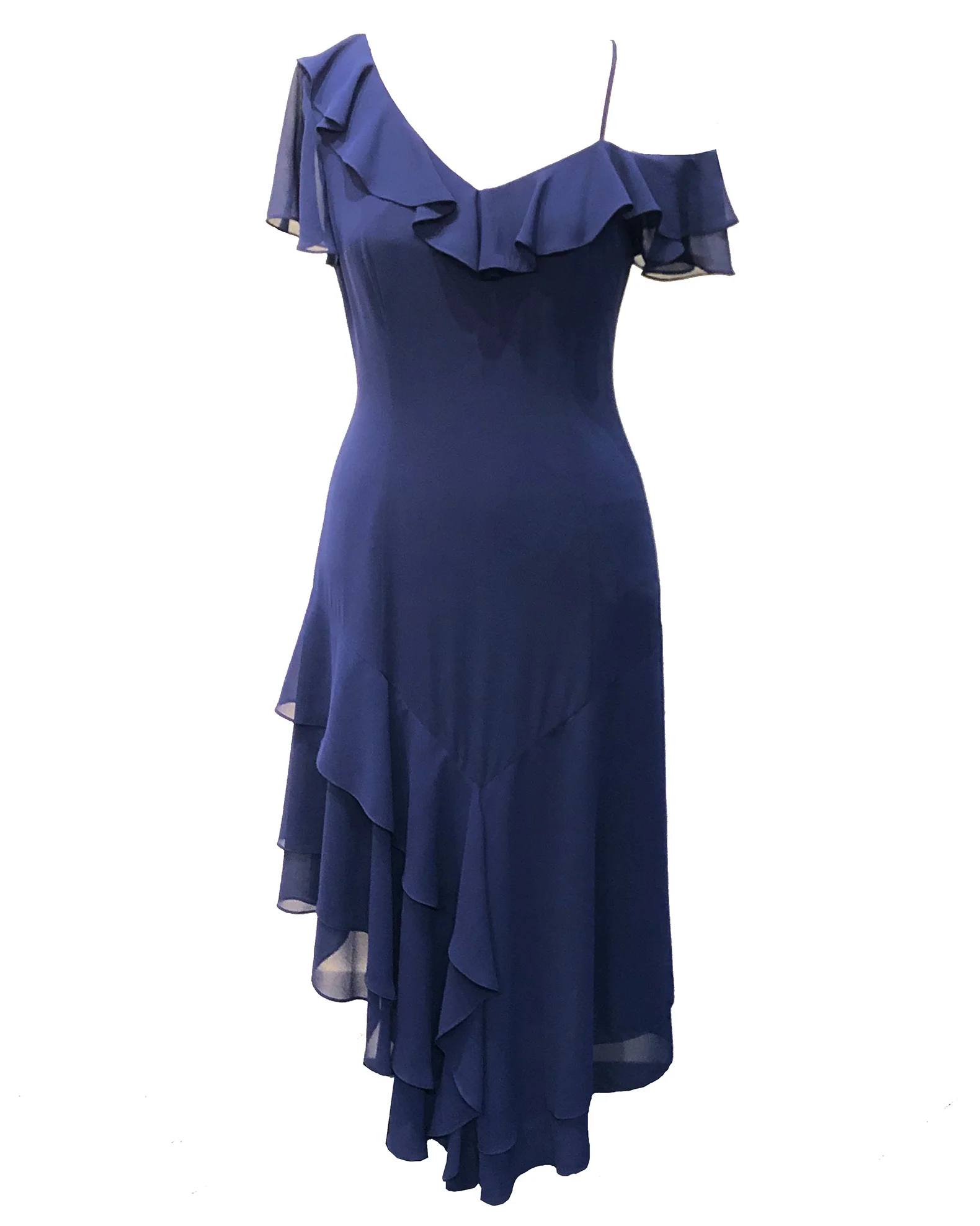 Asymmetric Georgette Midi Dress - Image 3