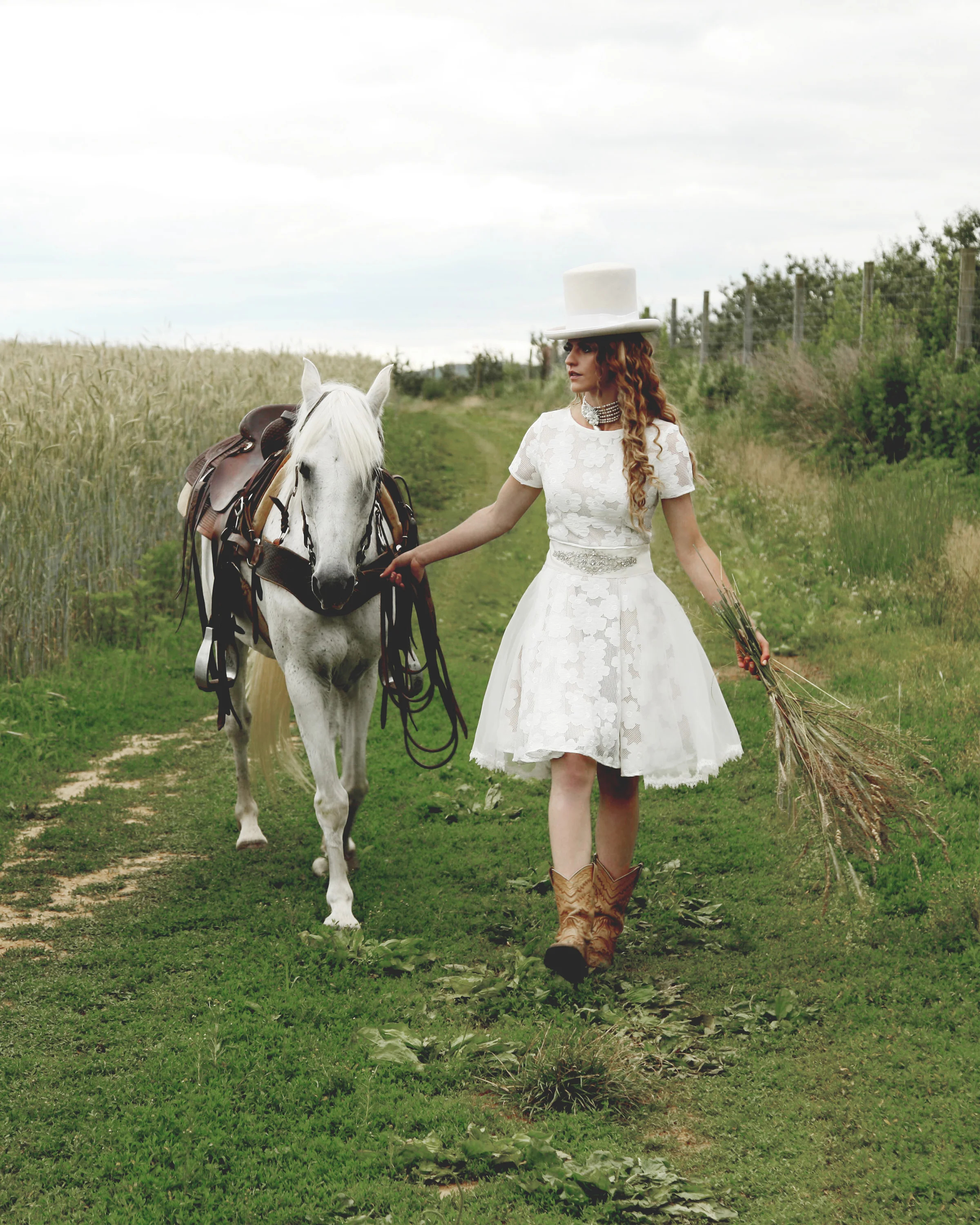 Novelty Appliqué Dress in White - Image 4