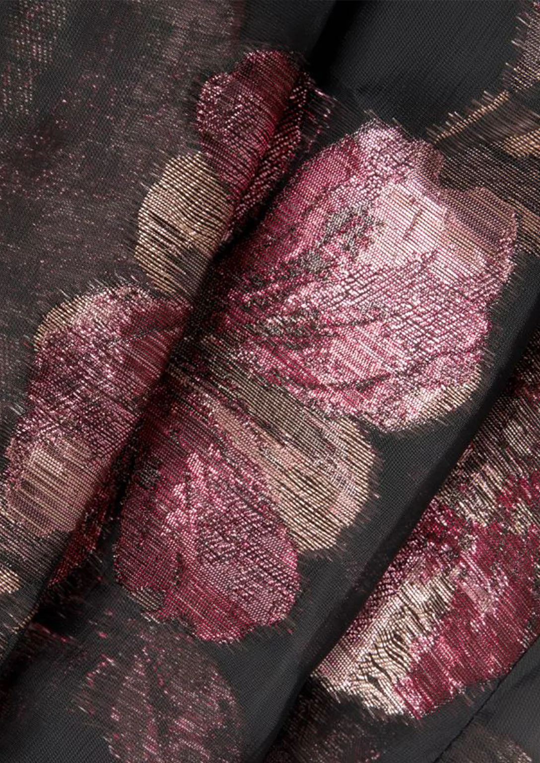 Floral Jacquard Organza Fit & Flare Dress in Pink - Image 5