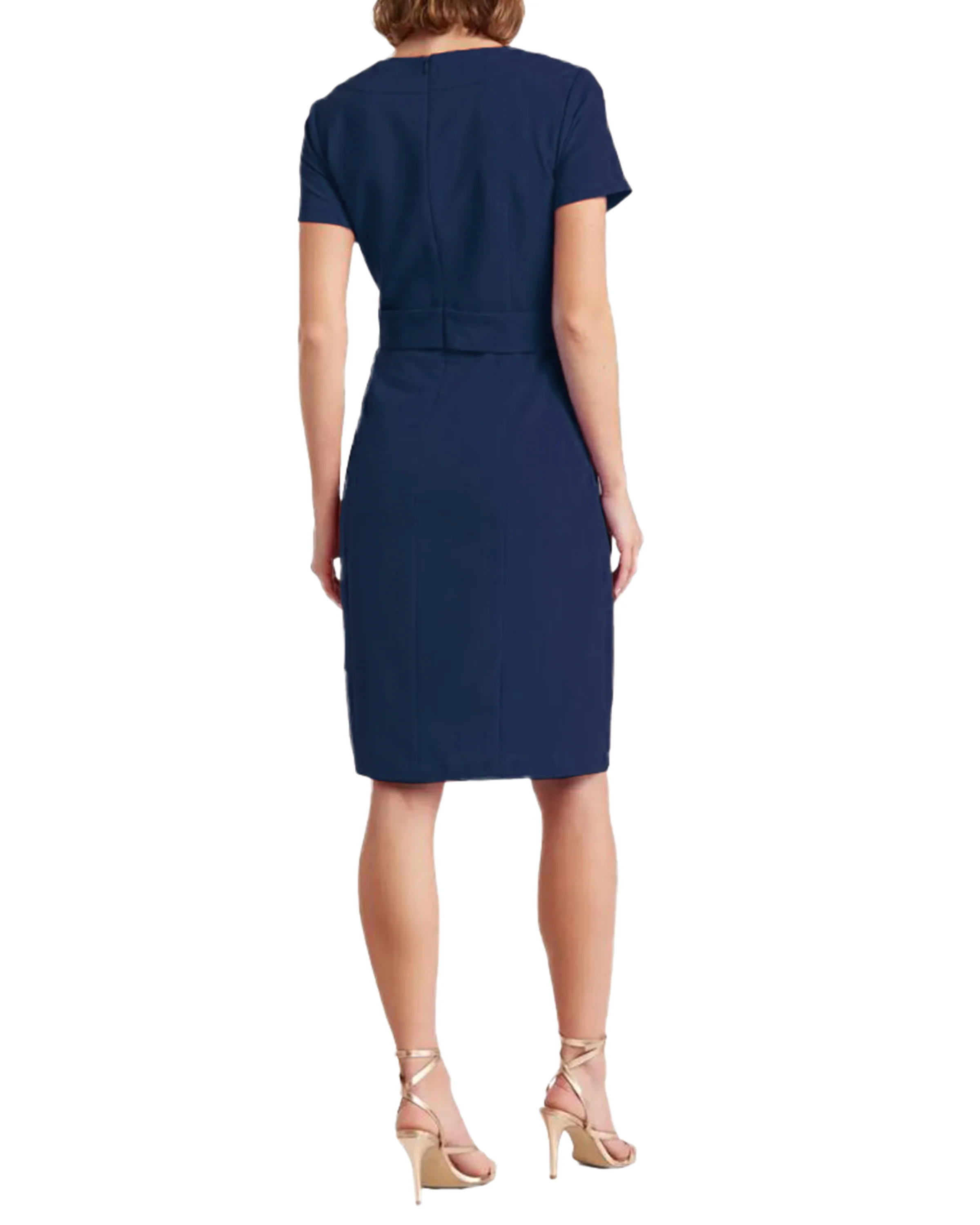 FOCUS by Shani — Bow Detail Dress in Navy - Image 2
