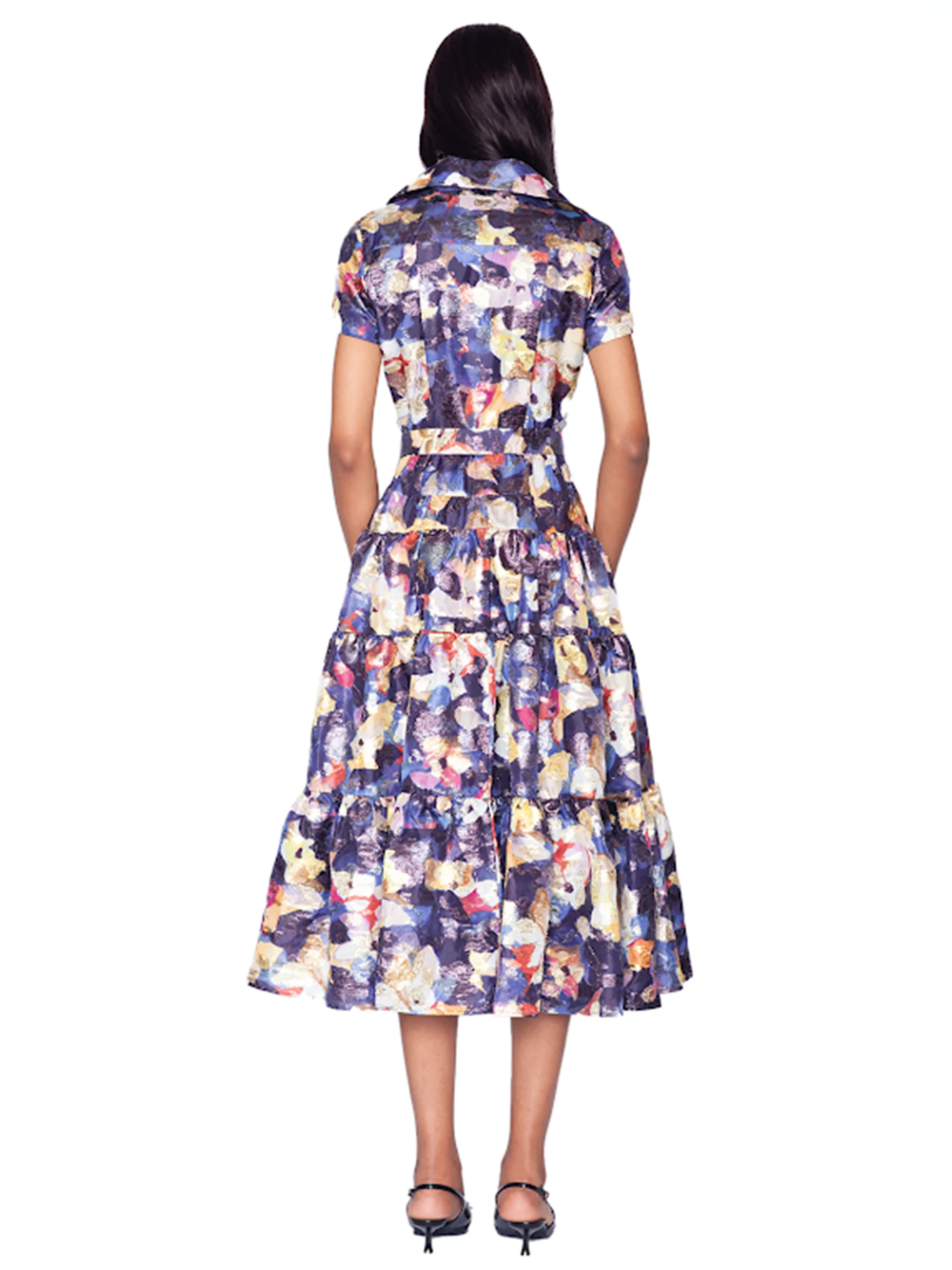 White Tie by Shani - Fit and Flare Printed Midi Dress - Image 2