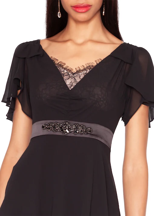 FOCUS by Shani - Georgette Ruffle Tiered Gown - Image 4