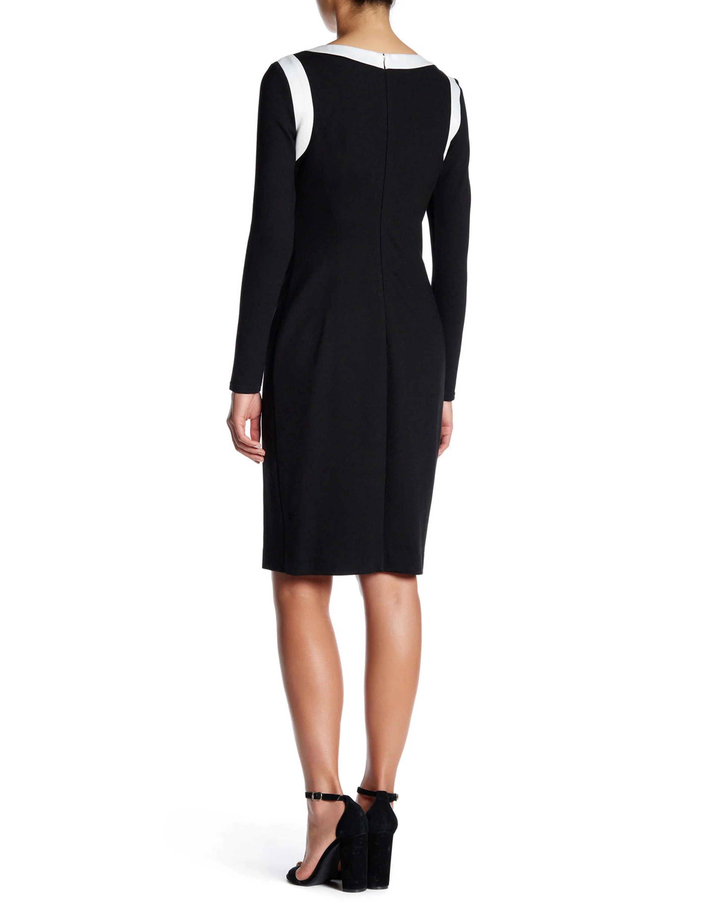 FOCUS by Shani — Keyhole Bow Dress in Black/White - Image 2