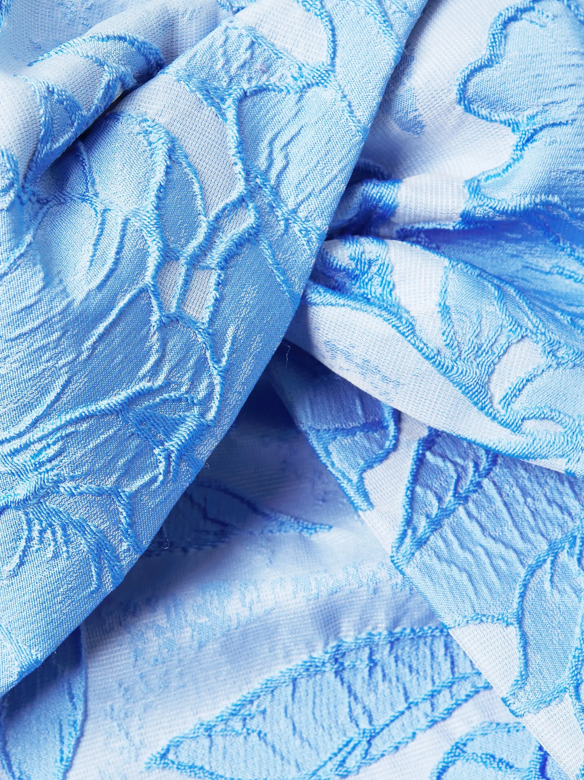 Jacquard Bow Gown in Light Blue - Image 5