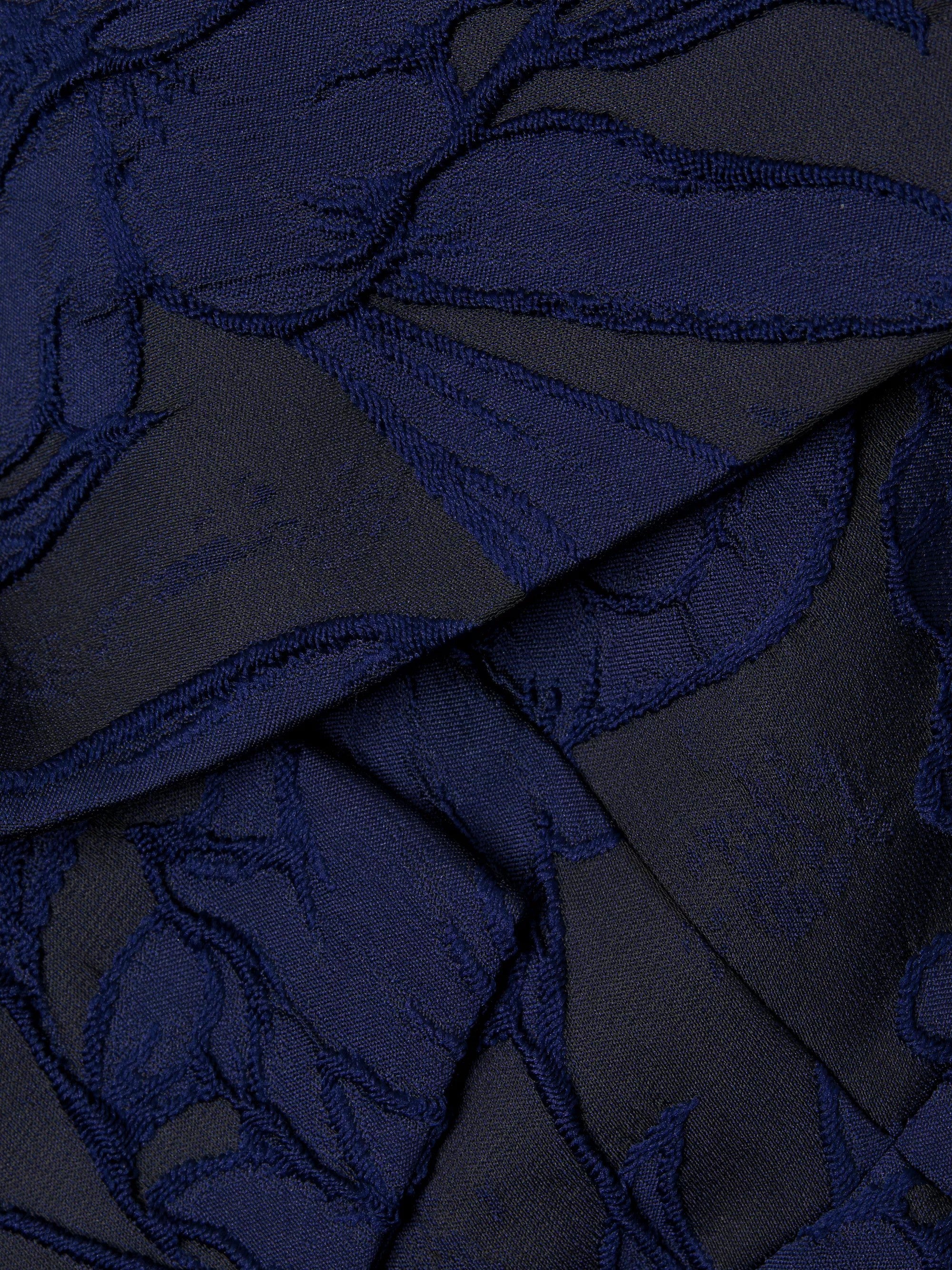 Jacquard Bow Gown in Navy Blue - Image 4