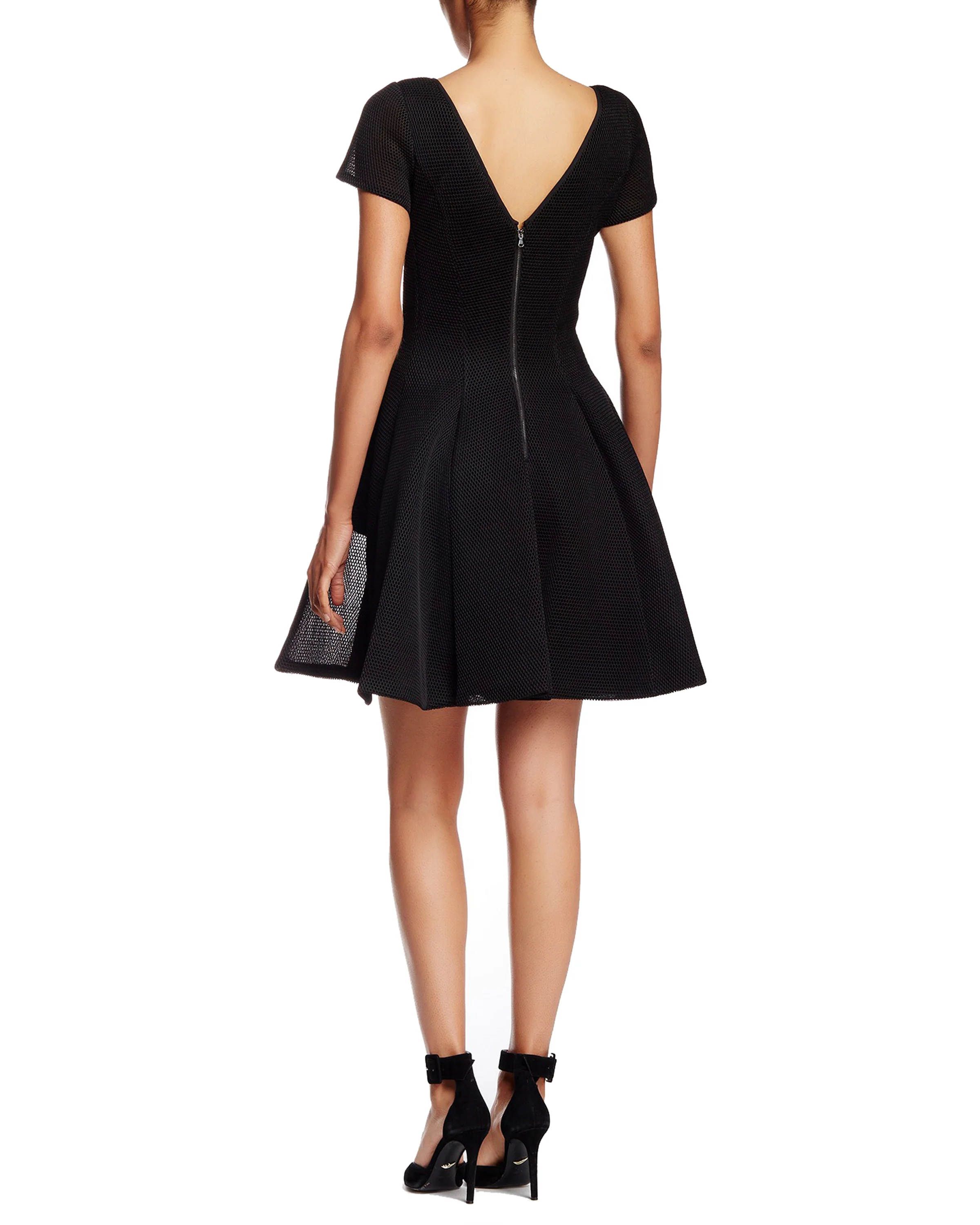 FOCUS by SHANI - Fit and Flare Novelty Honeycomb Dress - Image 2