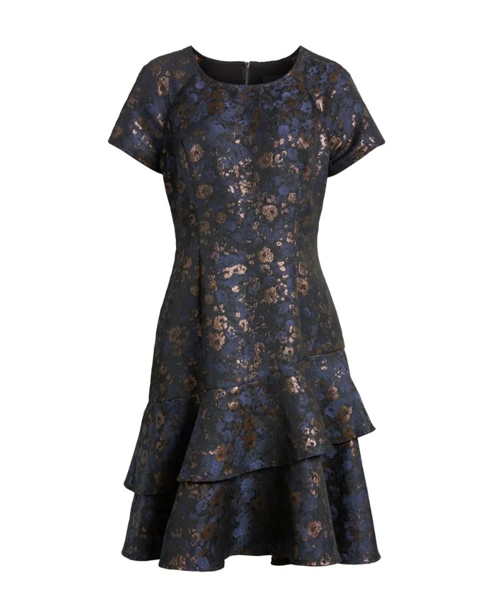 Double Tiered Hem Jacquard Dress - Image 3