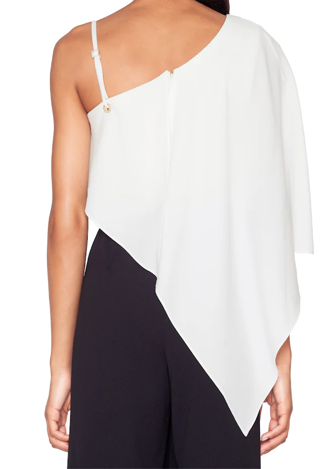 White Tie by Shani - One Shoulder Colorblock Jumpsuit - Image 4